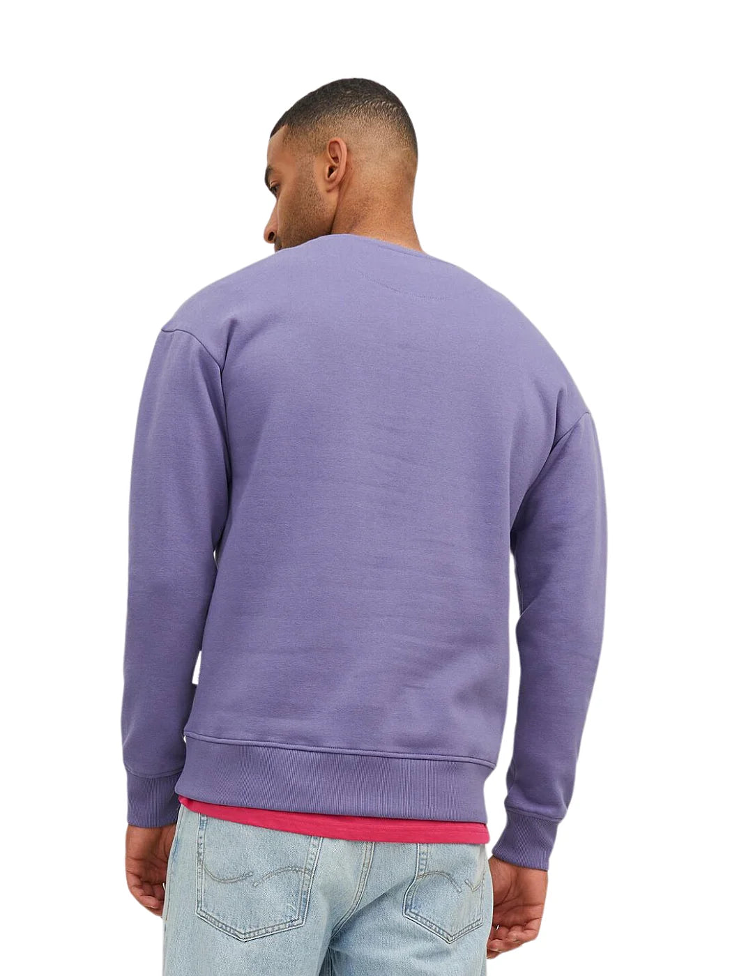 Sudadera Hombre Print Jack and Jones Violeta | Bicos de Fío