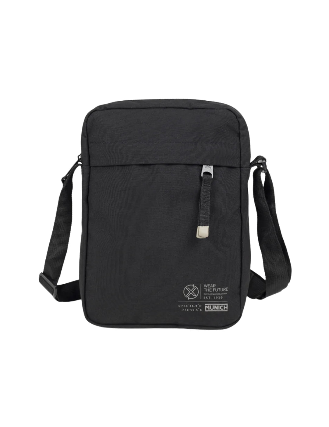 Bandolera Munich Teca Recycled Negro | Bicos de Fío