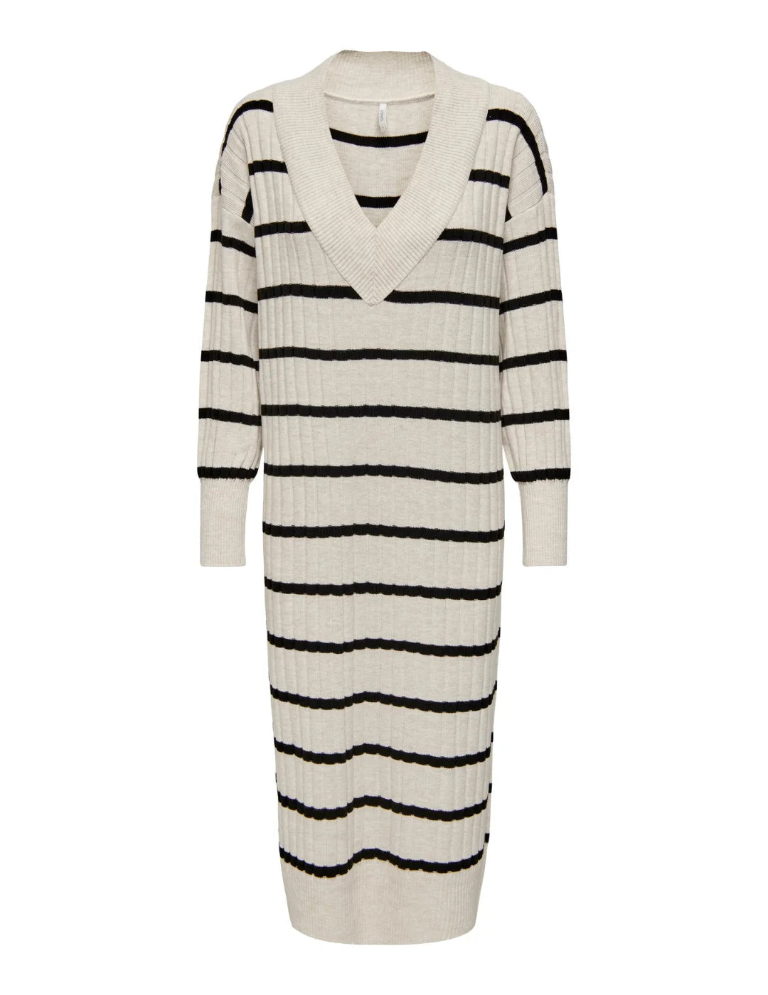 Vestido Midi Punto Only Beige | Bicos de Fío