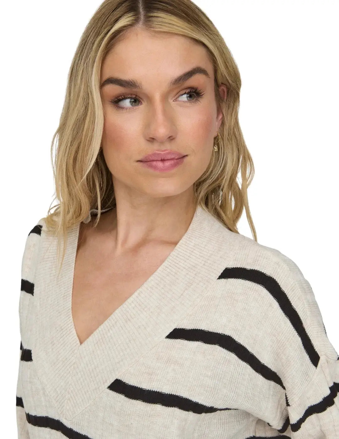 Vestido Midi Punto Only Beige | Bicos de Fío