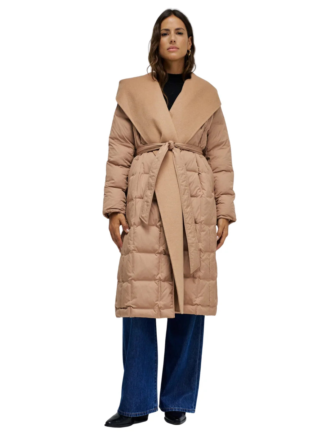 Abrigo Acolchado Largo Salsa Jeans Beige | Bicos de Fío