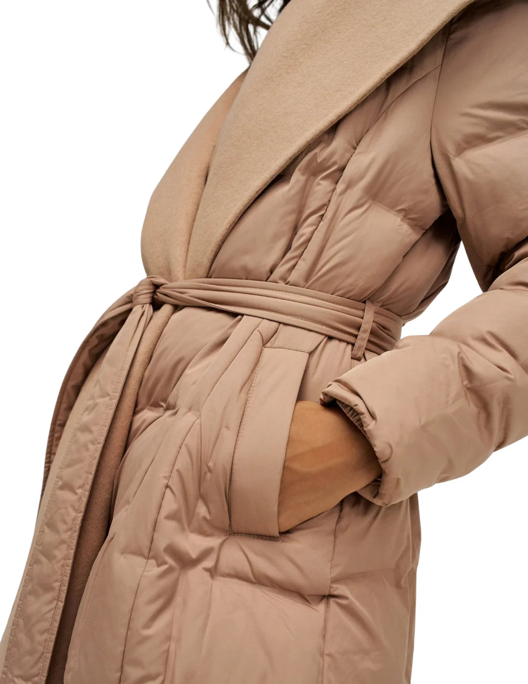 Abrigo Acolchado Largo Salsa Jeans Beige | Bicos de Fío