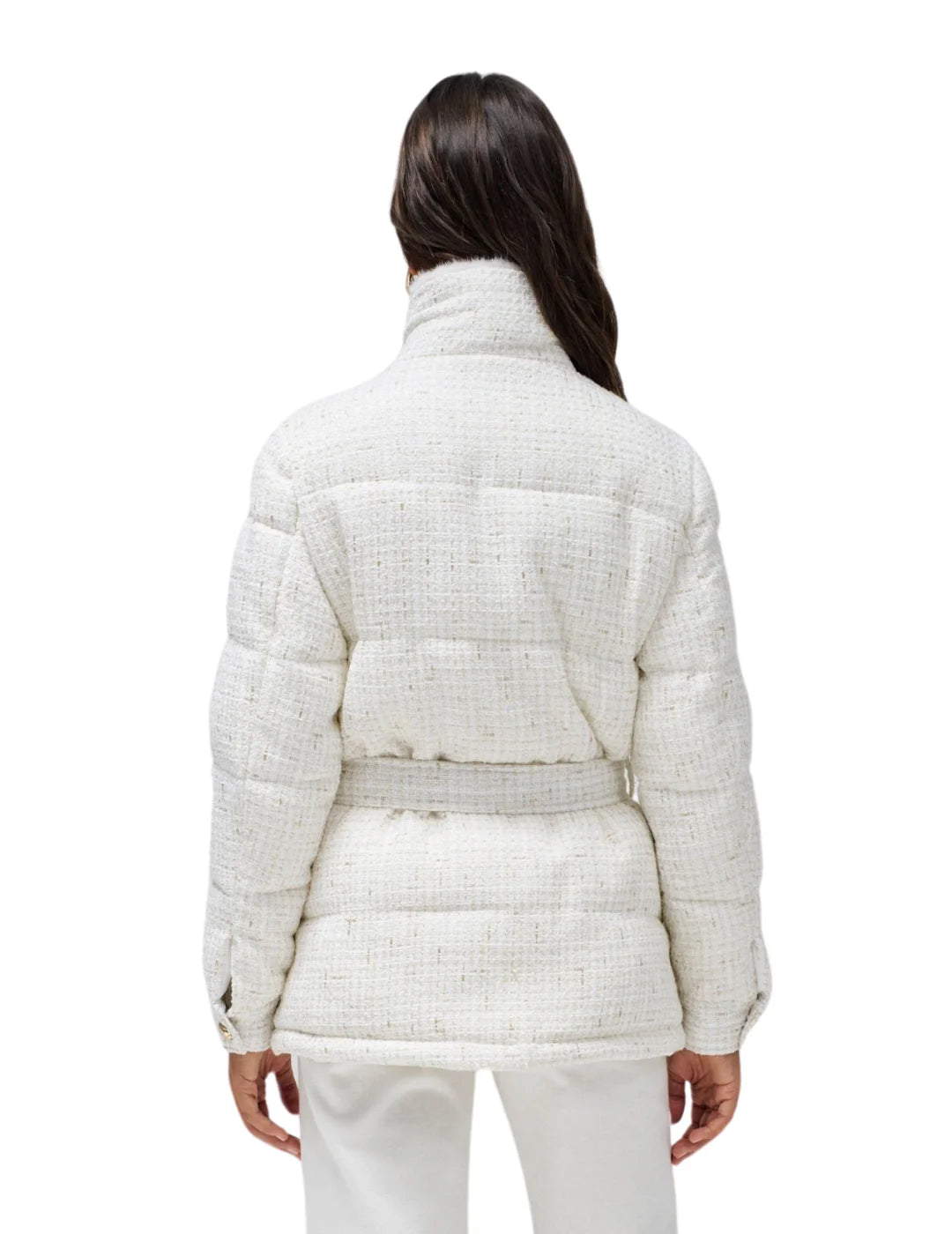 Abrigo Acolchado Tweed Salsa Jeans Blanco | Bicos de Fío