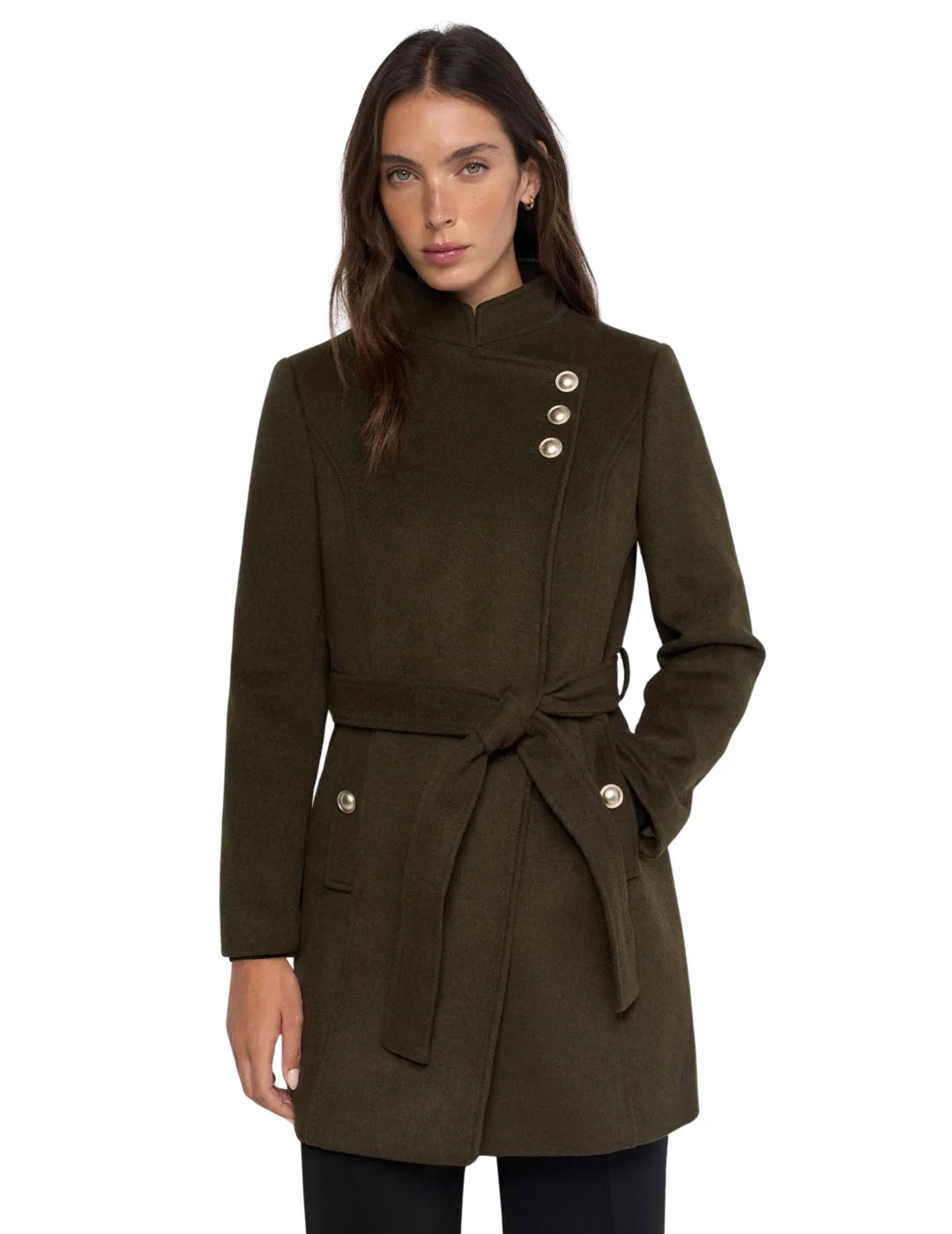 Abrigo Grace Paño Salsa Jeans Verde | Bicos de Fío