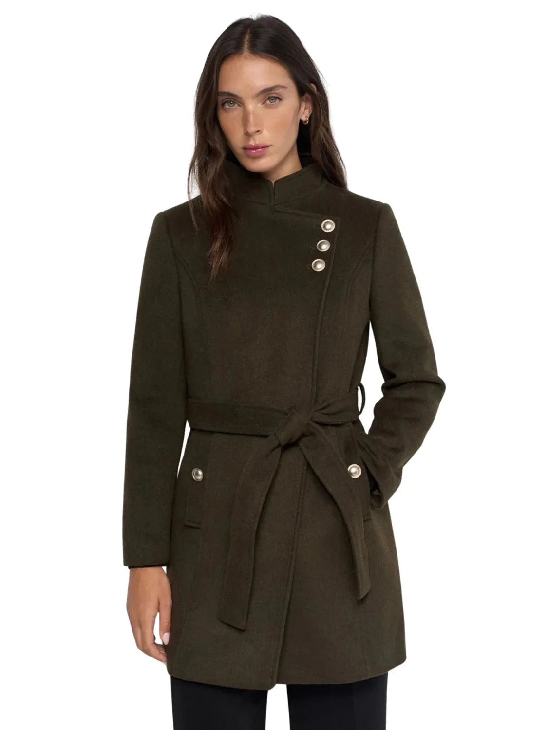 Abrigo Grace Paño Salsa Jeans Verde | Bicos de Fío