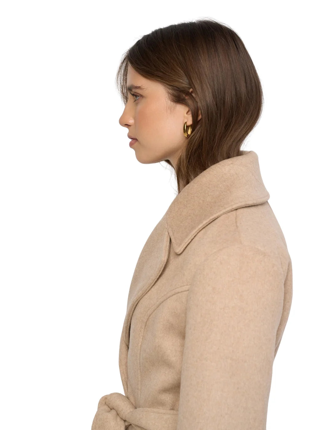 Abrigo Grace Lana Cuello Pelo Salsa Jeans Beige