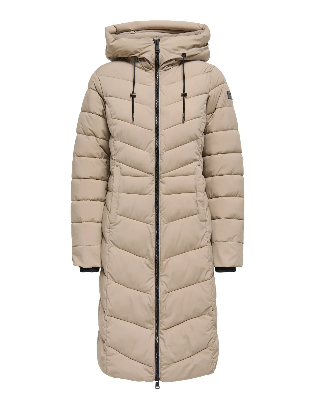 Abrigo Acolchado Largo ONLY Juliet Beige | Bicos de Fío