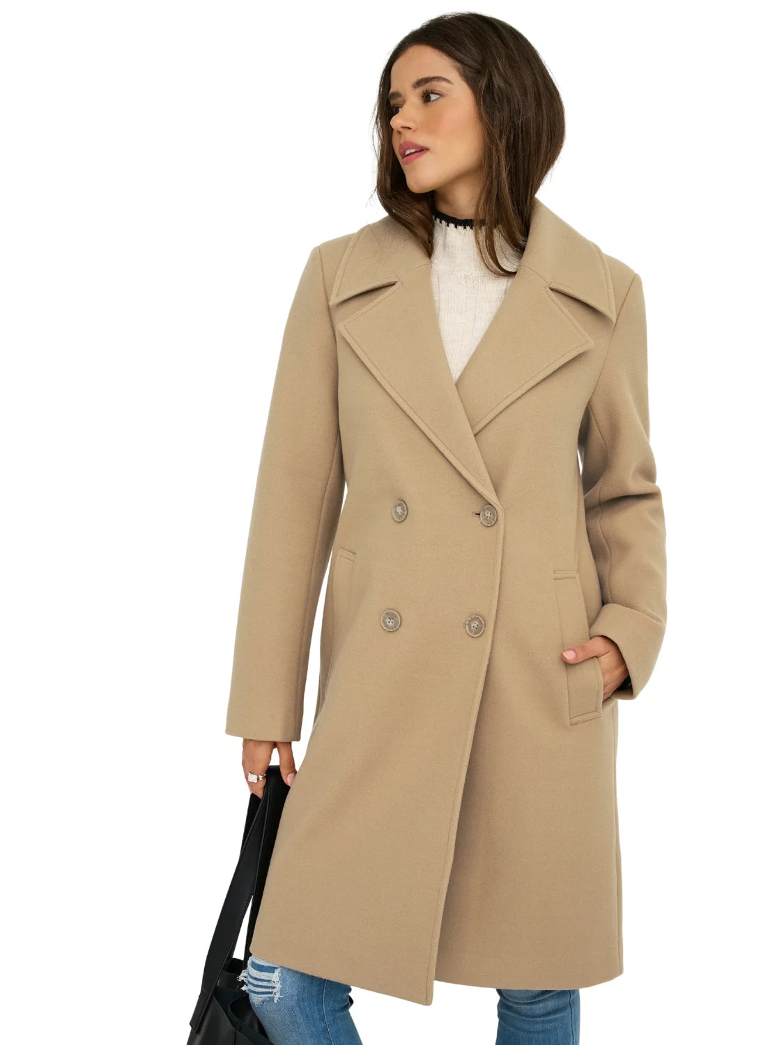 Abrigo Paño ONLY Adina Camel | Bicos de Fío