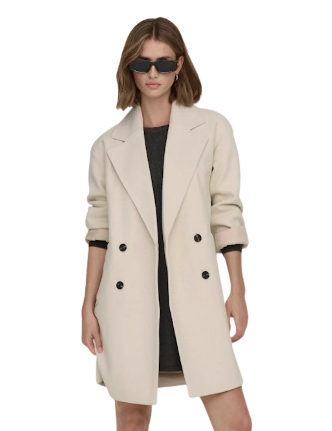 Abrigo Paño Oversize ONLY Blake Taupe | Bicos de Fío