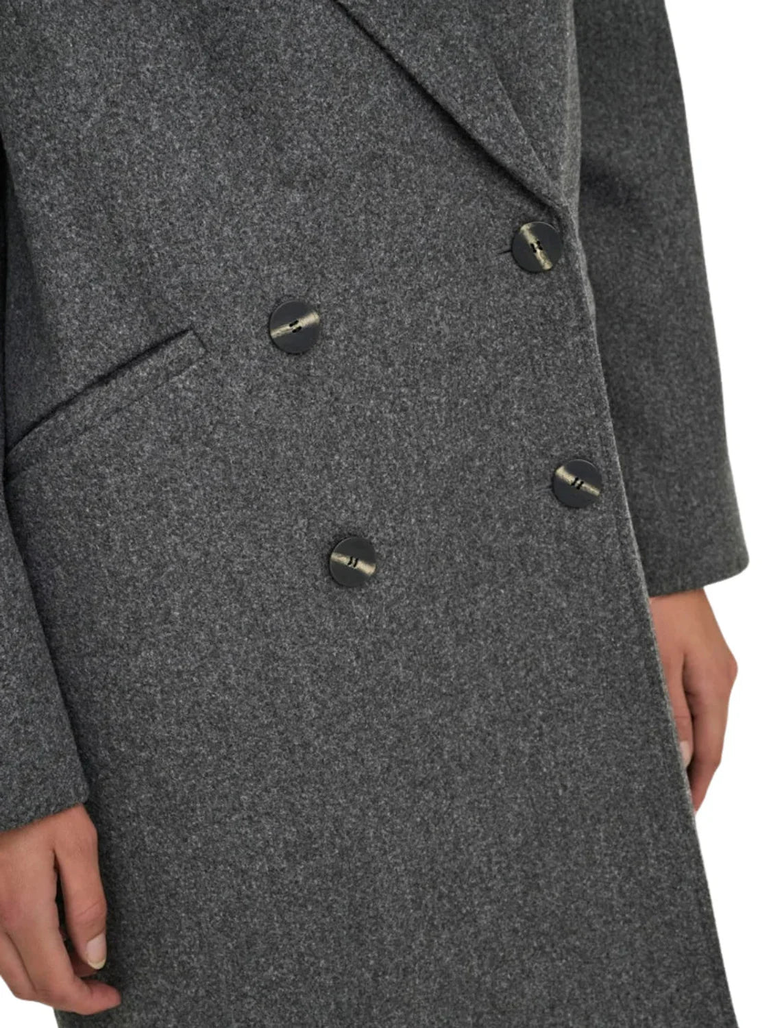 Abrigo Paño Oversize ONLY Blake Gris | Bicos de Fío