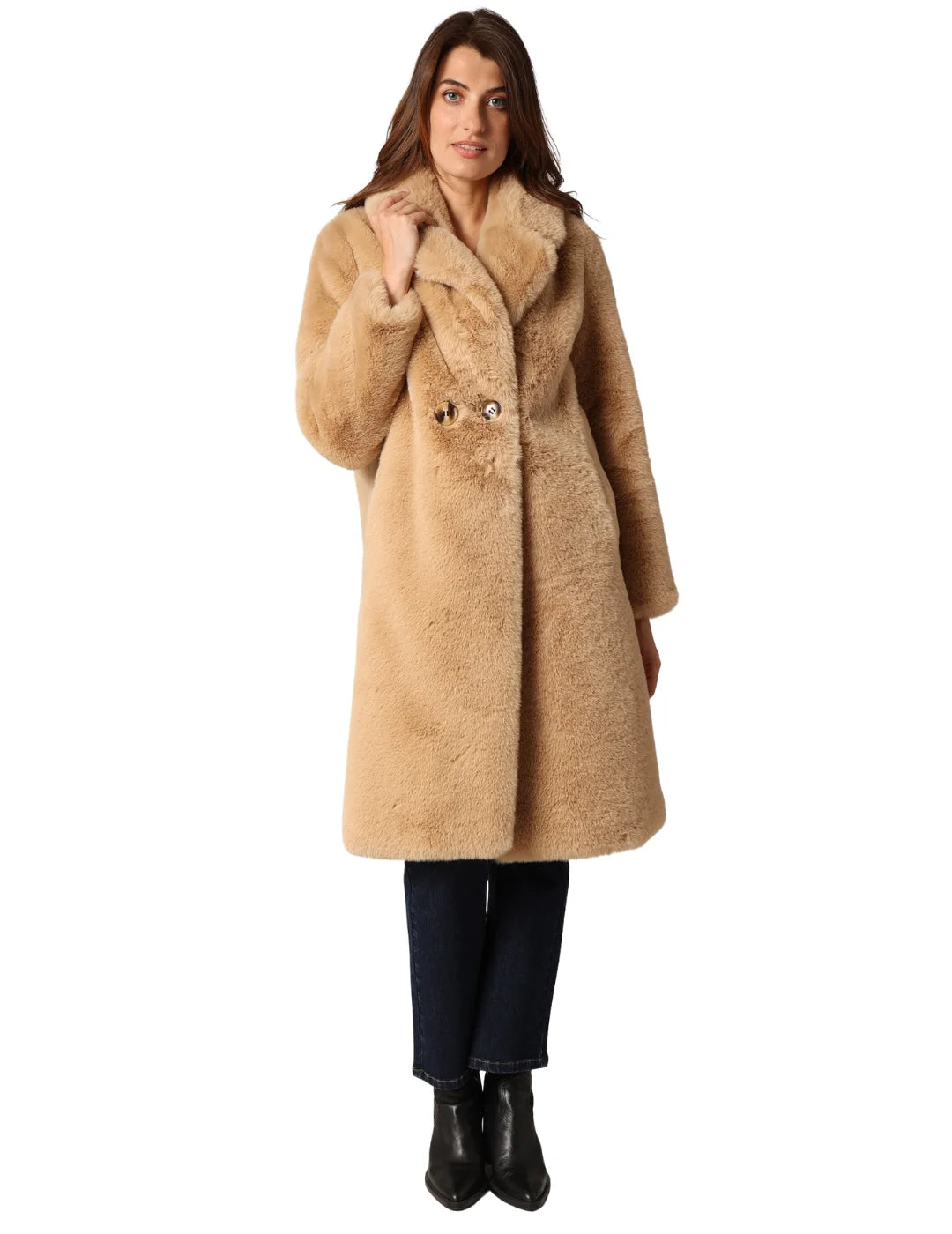 Abrigo Pelo DEELUXE Dressy Camel | Bicos de Fío