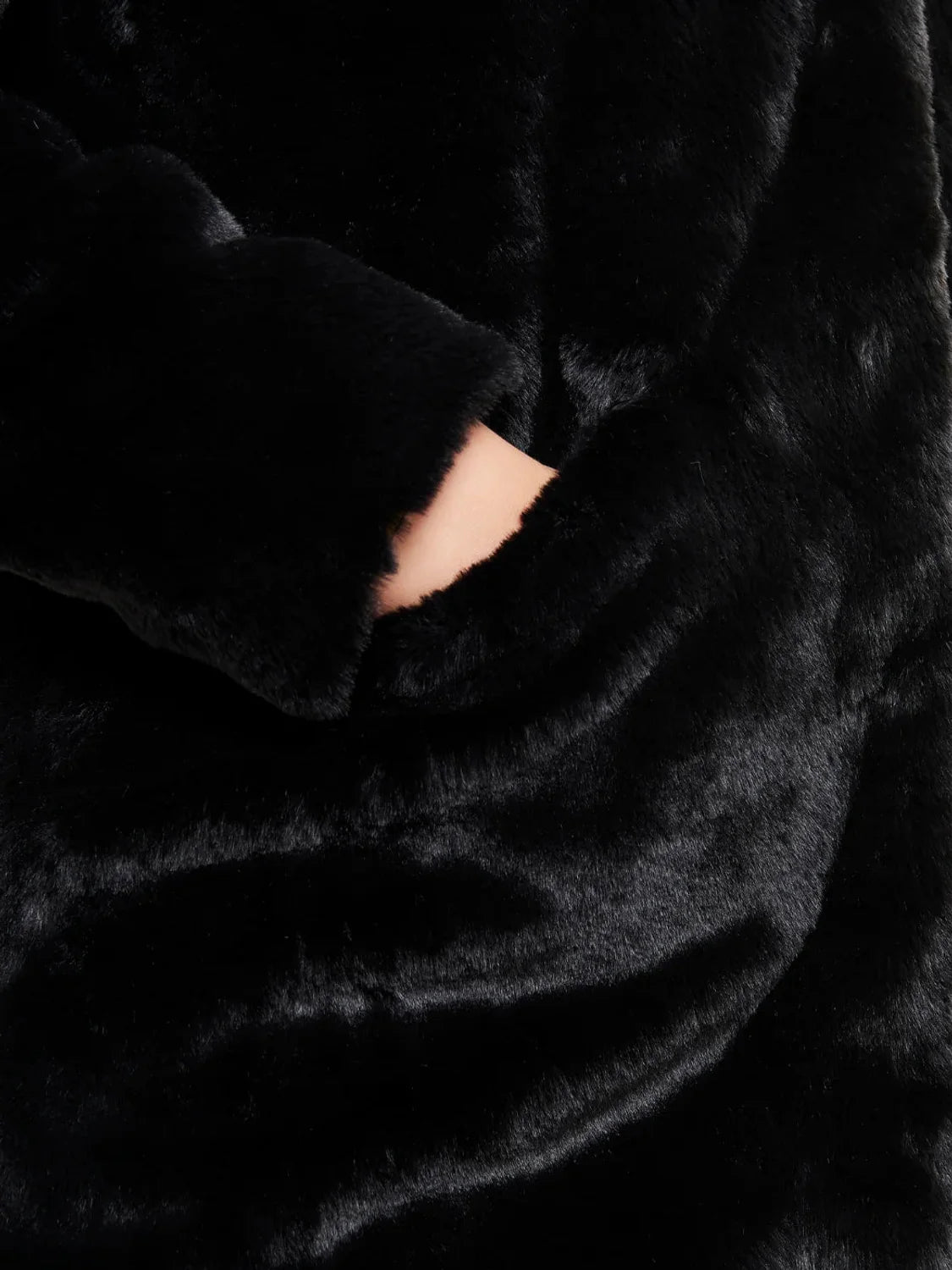 Abrigo De Pelo ONLY Vida Negro | Bicos de Fío