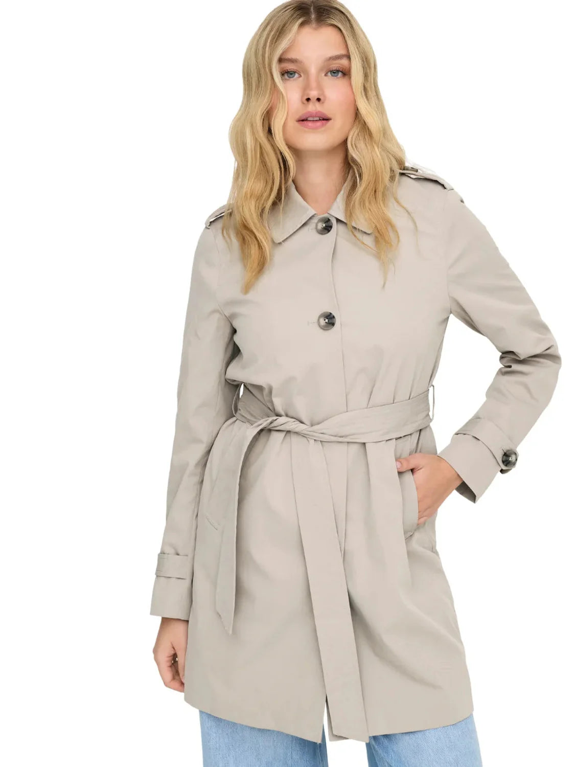 Abrigo Trench ONLY Disa Beige | Bicos de Fío