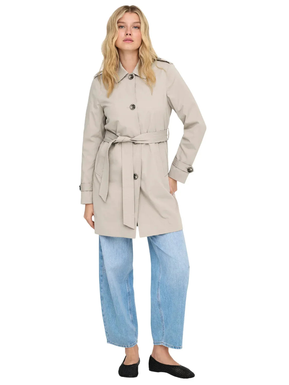 Abrigo Trench ONLY Disa Beige | Bicos de Fío