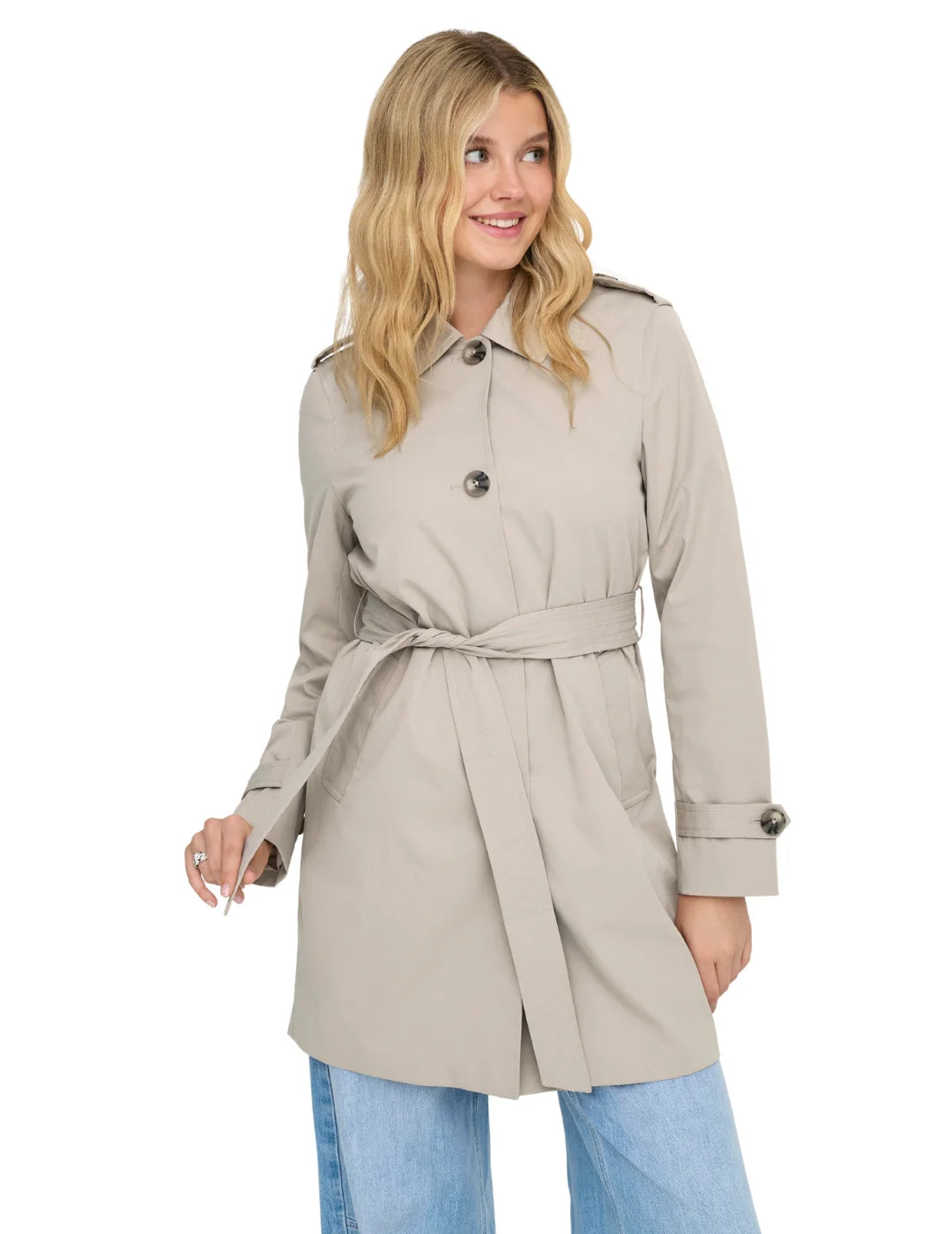 Abrigo Trench ONLY Disa Beige | Bicos de Fío