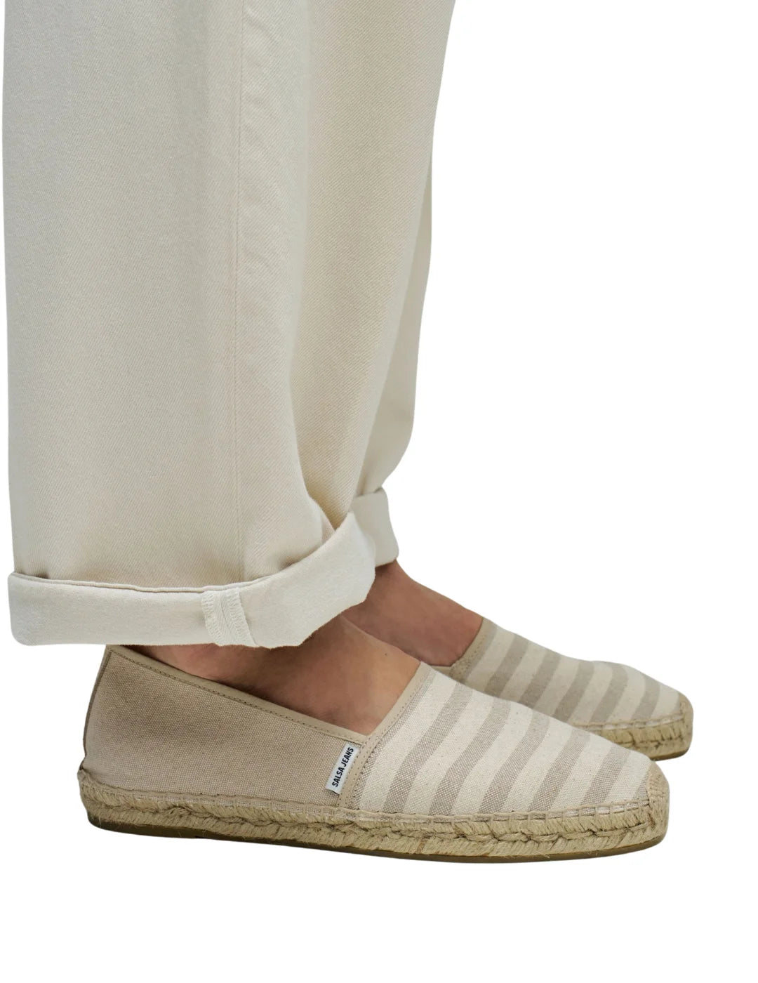 Alpargata Salsa Jeans Rayas Beige | Bicos de Fío