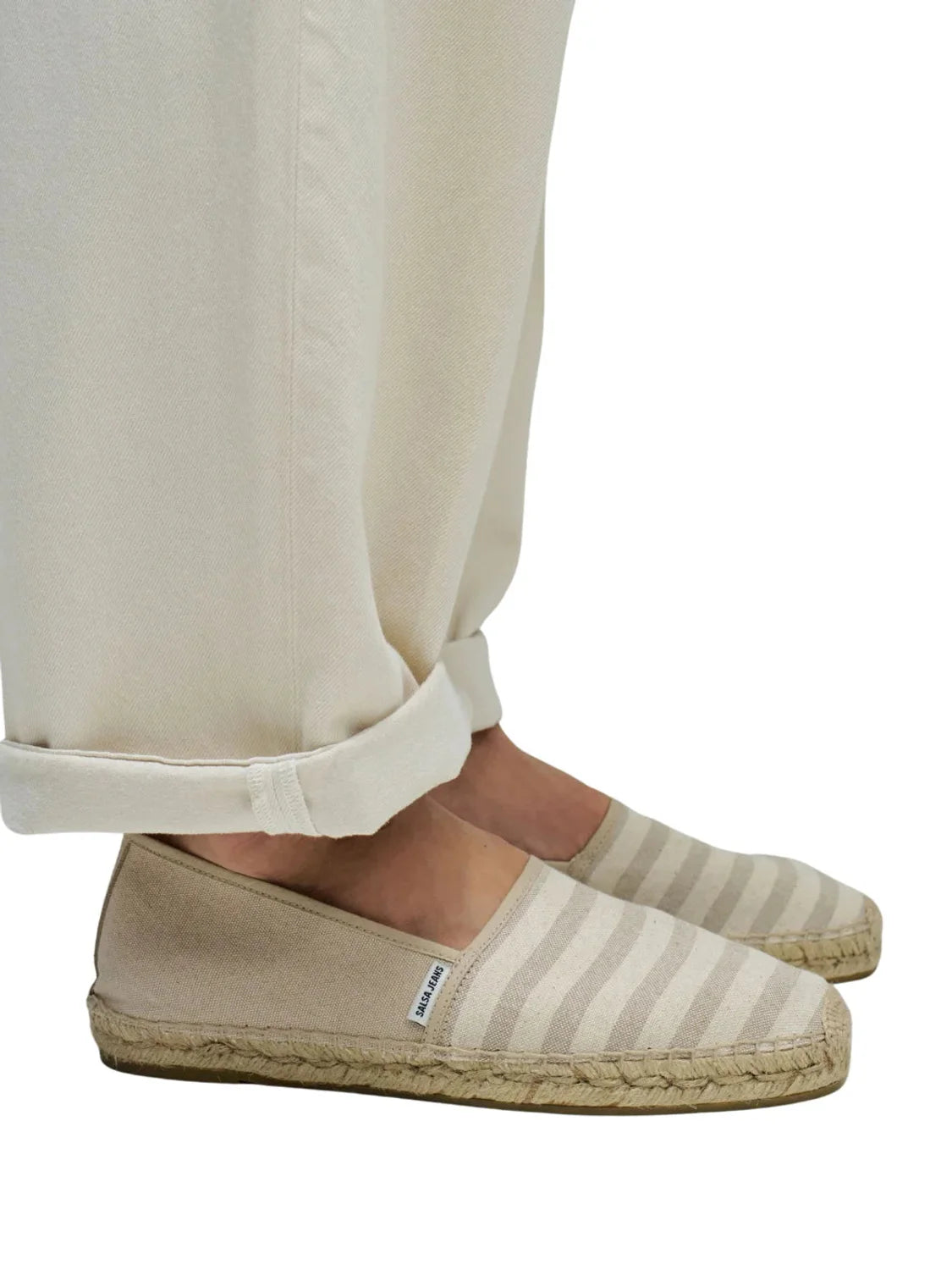 Alpargata Salsa Jeans Rayas Beige | Bicos de Fío