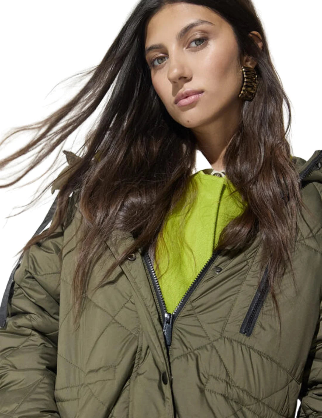 Anorak Acolchado Lola Casademunt Verde | Bicos de Fío