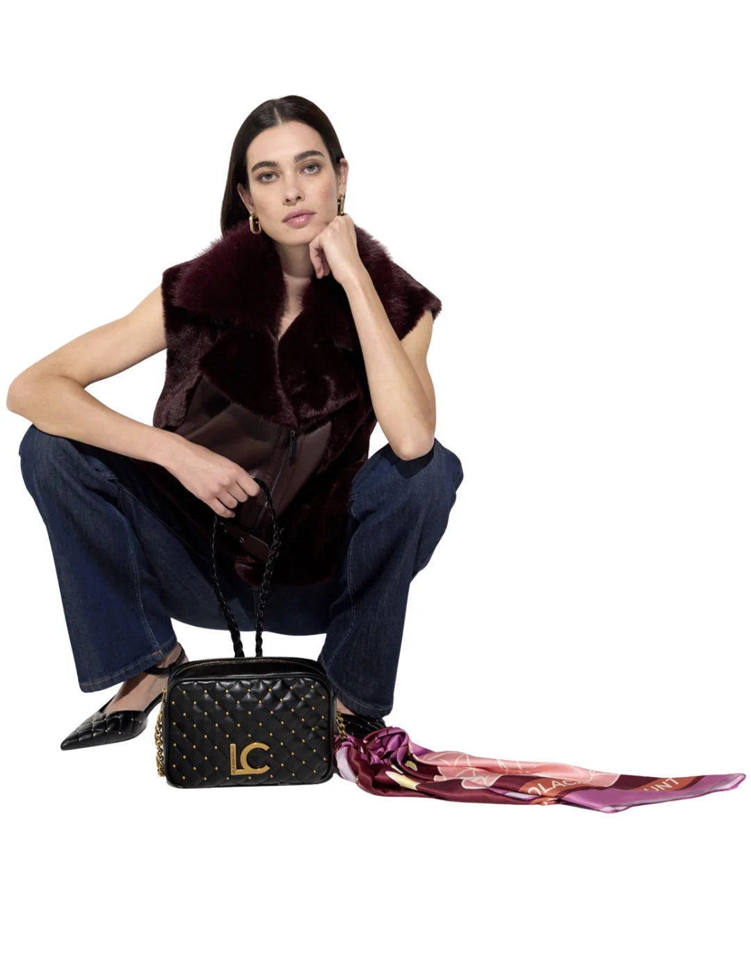 Bandolera Lola Casademunt Mini Tachas Negro | Bicos de Fío