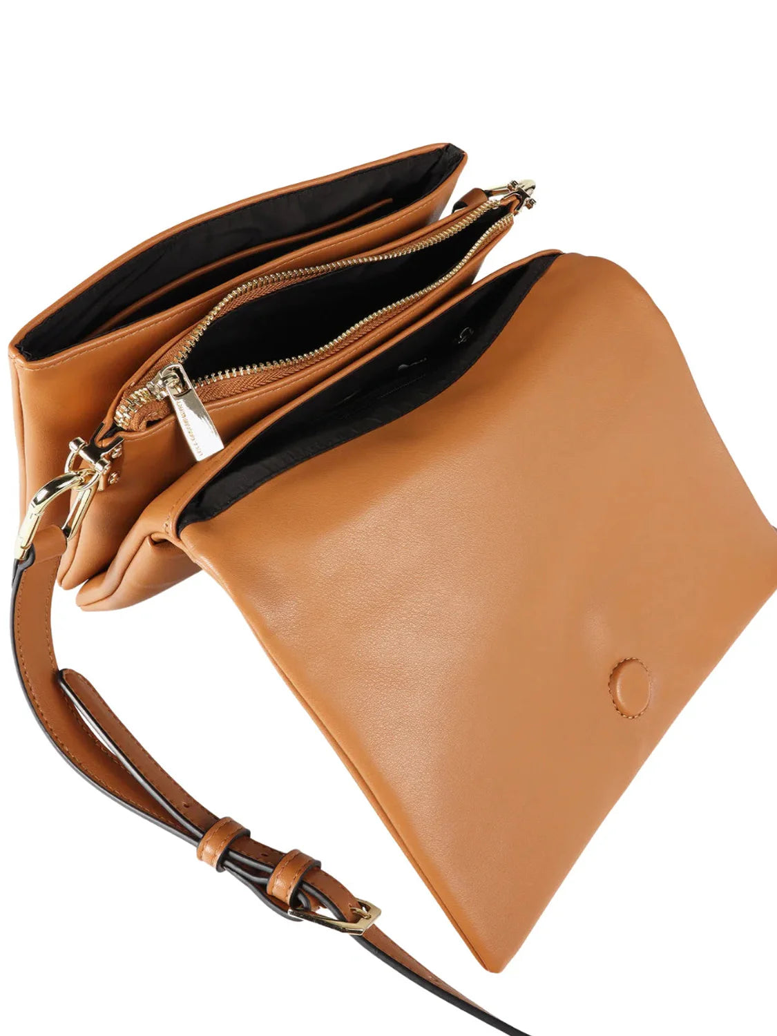 Bandolera Efecto Piel Solapa Lola Casademunt Camel | Bicos de Fío