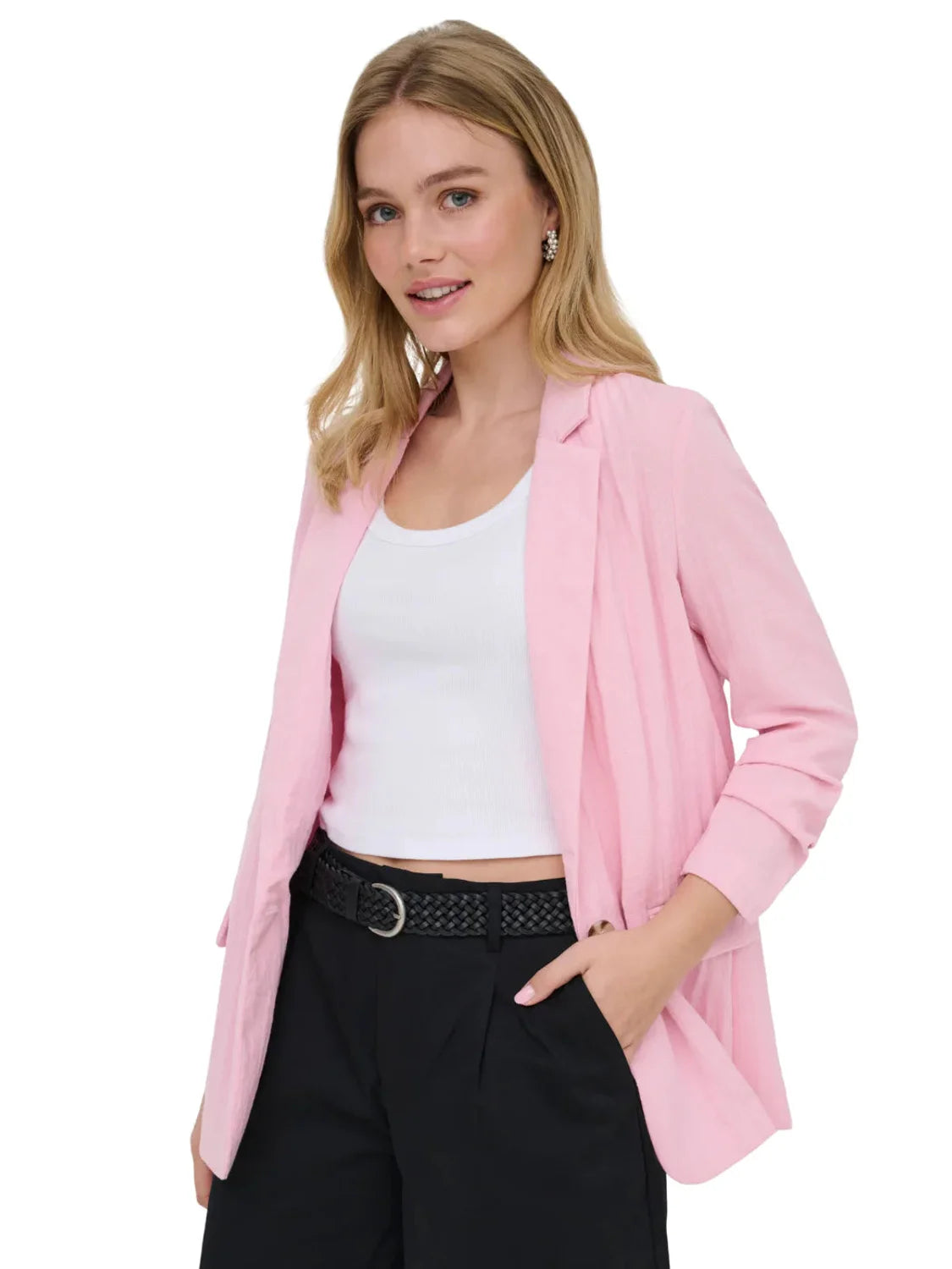 Blazer Lino ONLY Lita Rosa | Bicos de Fío