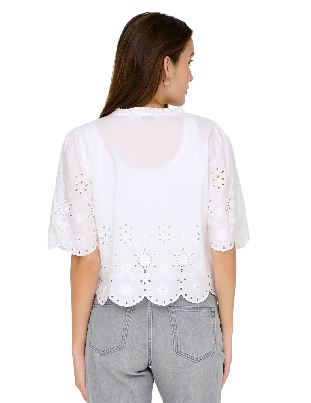 Blusa Corta ONLY Miffy Blanco | Bicos de Fío