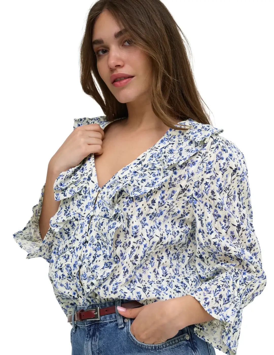 Blusa ONLY Coralie Azul Blusa ONLY Coralie Azul | Bicos de Fío