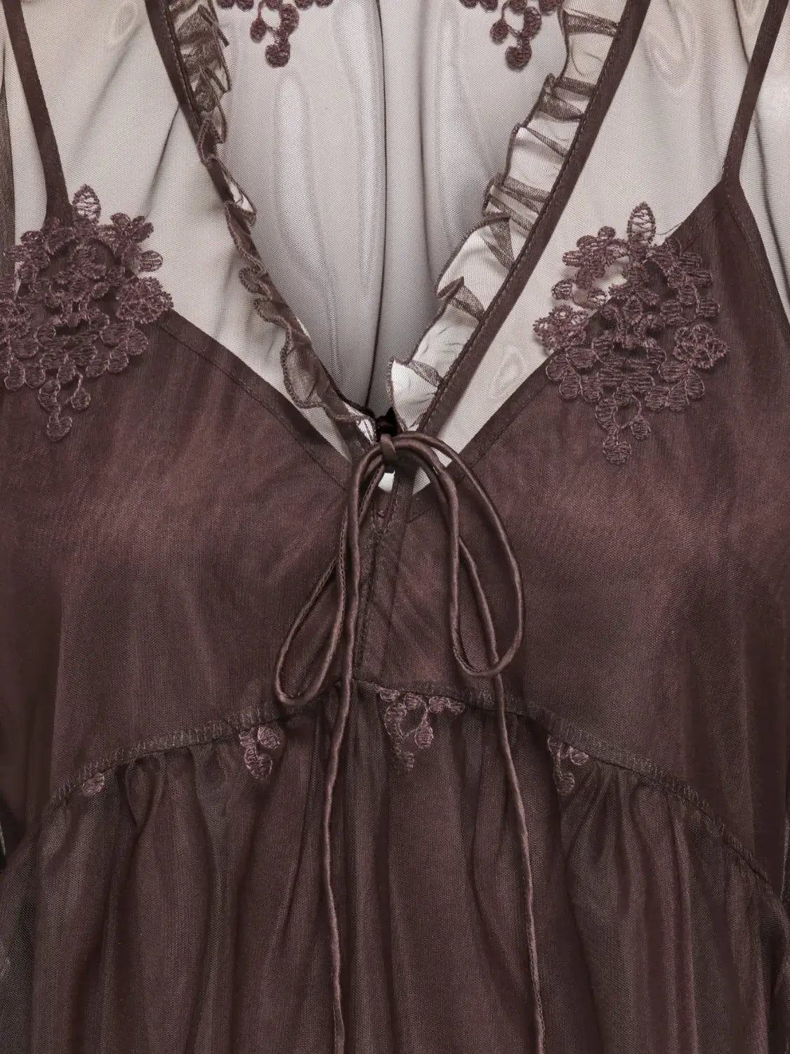 Blusa ONLY Camy Marrón | Bicos de Fío