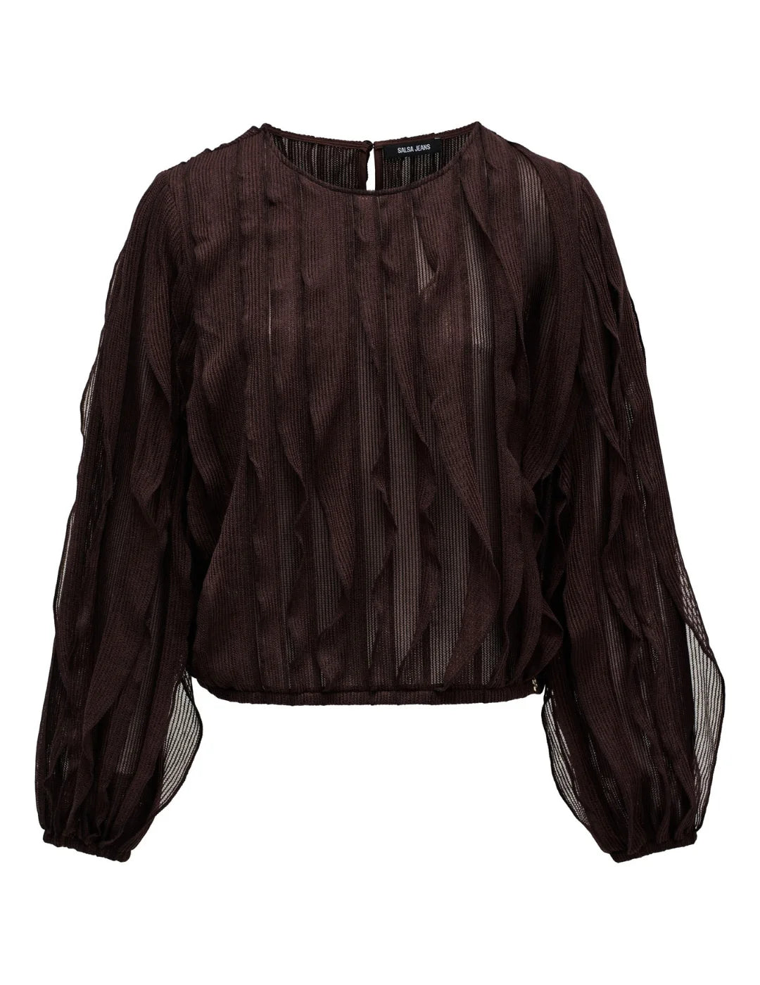 Blusa Volantes Salsa Jeans Chocolate | Bicos de Fío