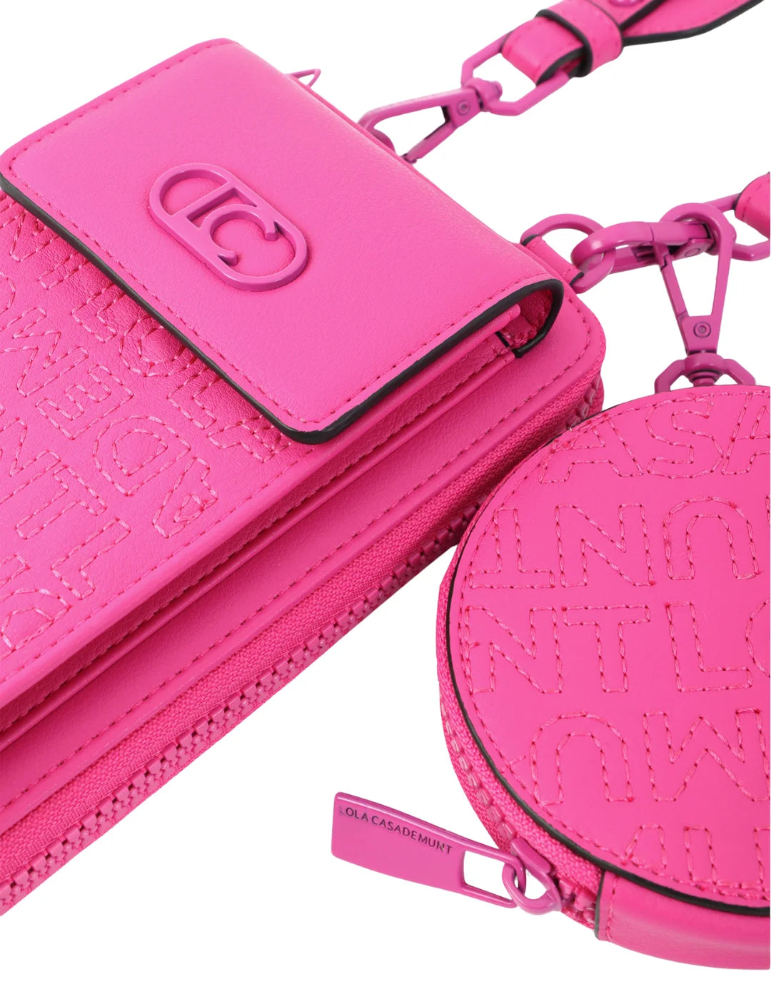 Bolsito Móvil Lola Casademunt Pespuntes Fucsia