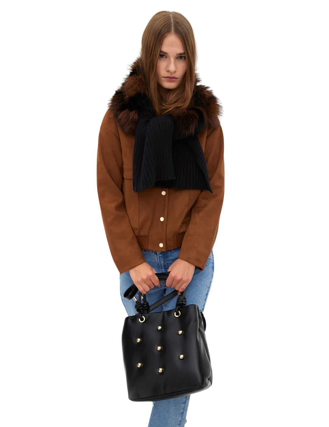 Bolso Lola Casademunt Tachas Negro | Bicos de Fío