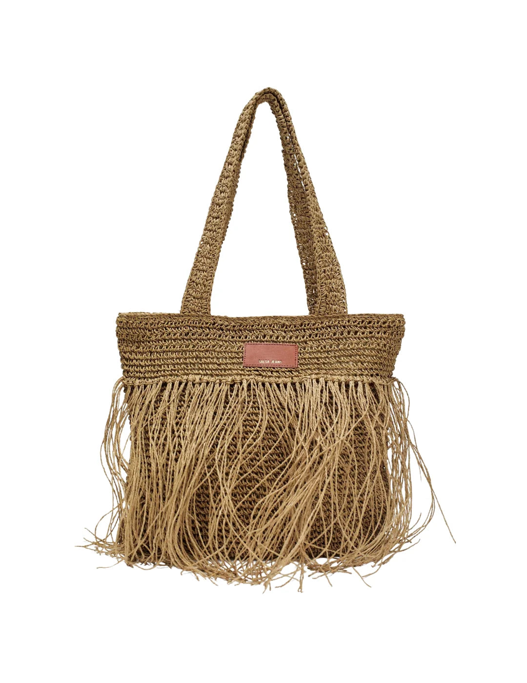Bolso De Rafia Salsa Jeans Marrón | Bicos de Fío