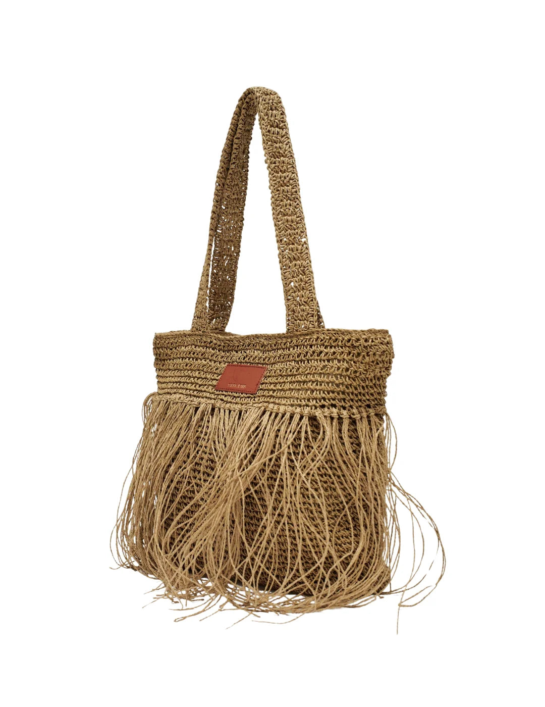 Bolso De Rafia Salsa Jeans Marrón | Bicos de Fío