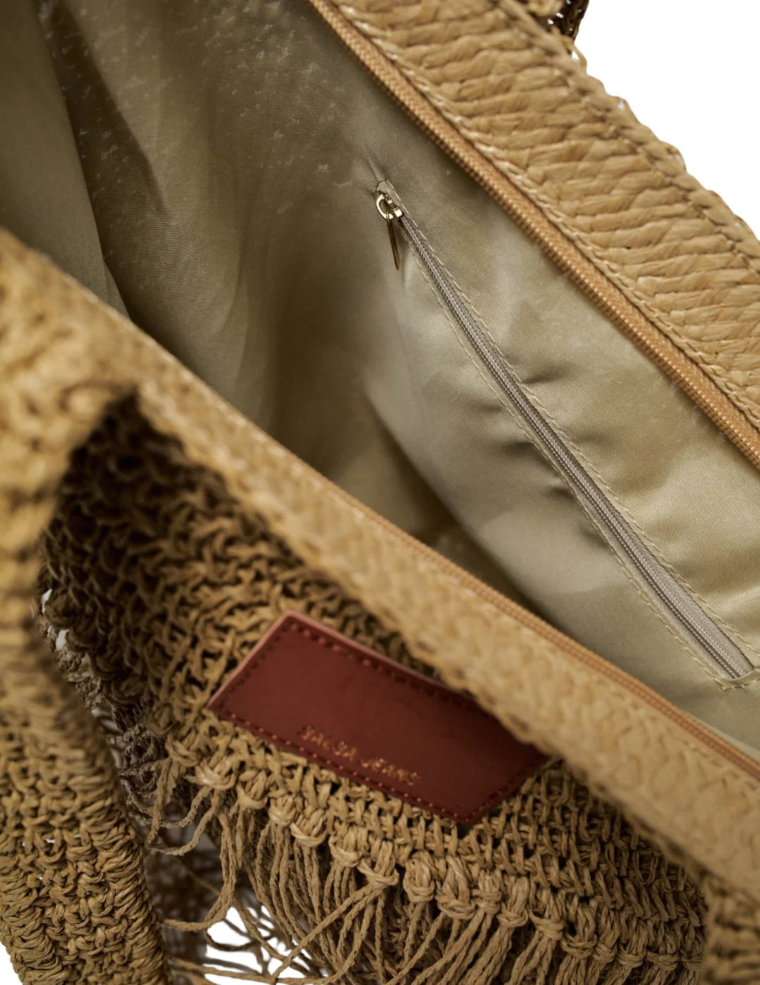 Bolso De Rafia Salsa Jeans Marrón | Bicos de Fío