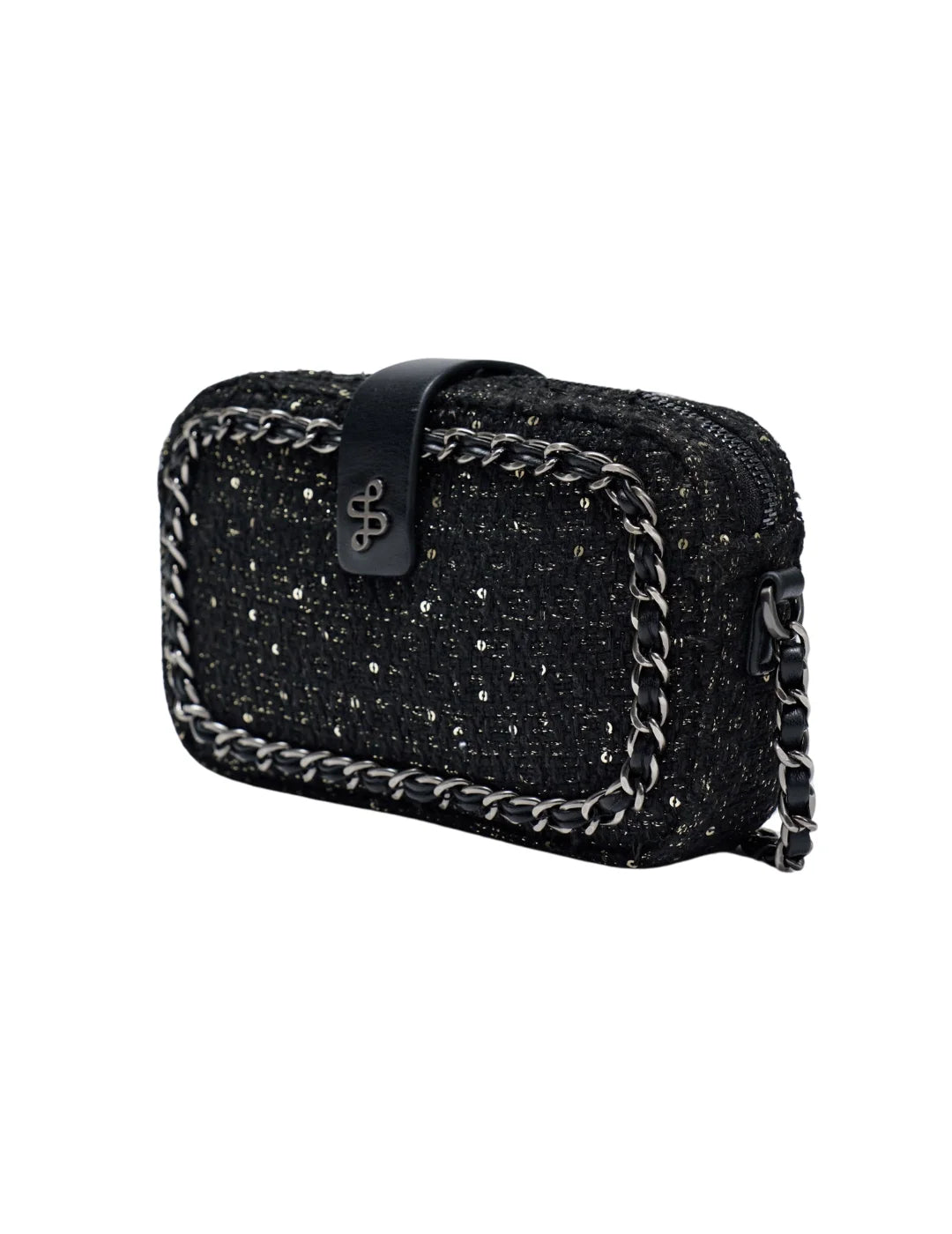 Bolso De Tweed Salsa Jeans Negro | Bicos de Fío