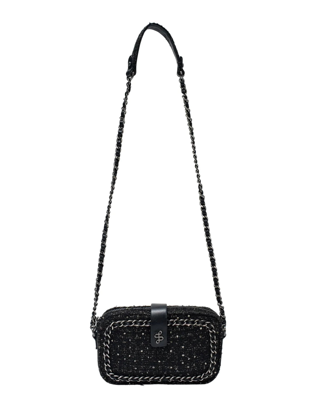 Bolso De Tweed Salsa Jeans Negro | Bicos de Fío