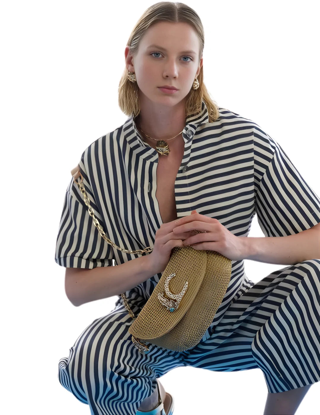 Bolso Evento Lola Casademunt Rafia Beige | Bicos de Fío