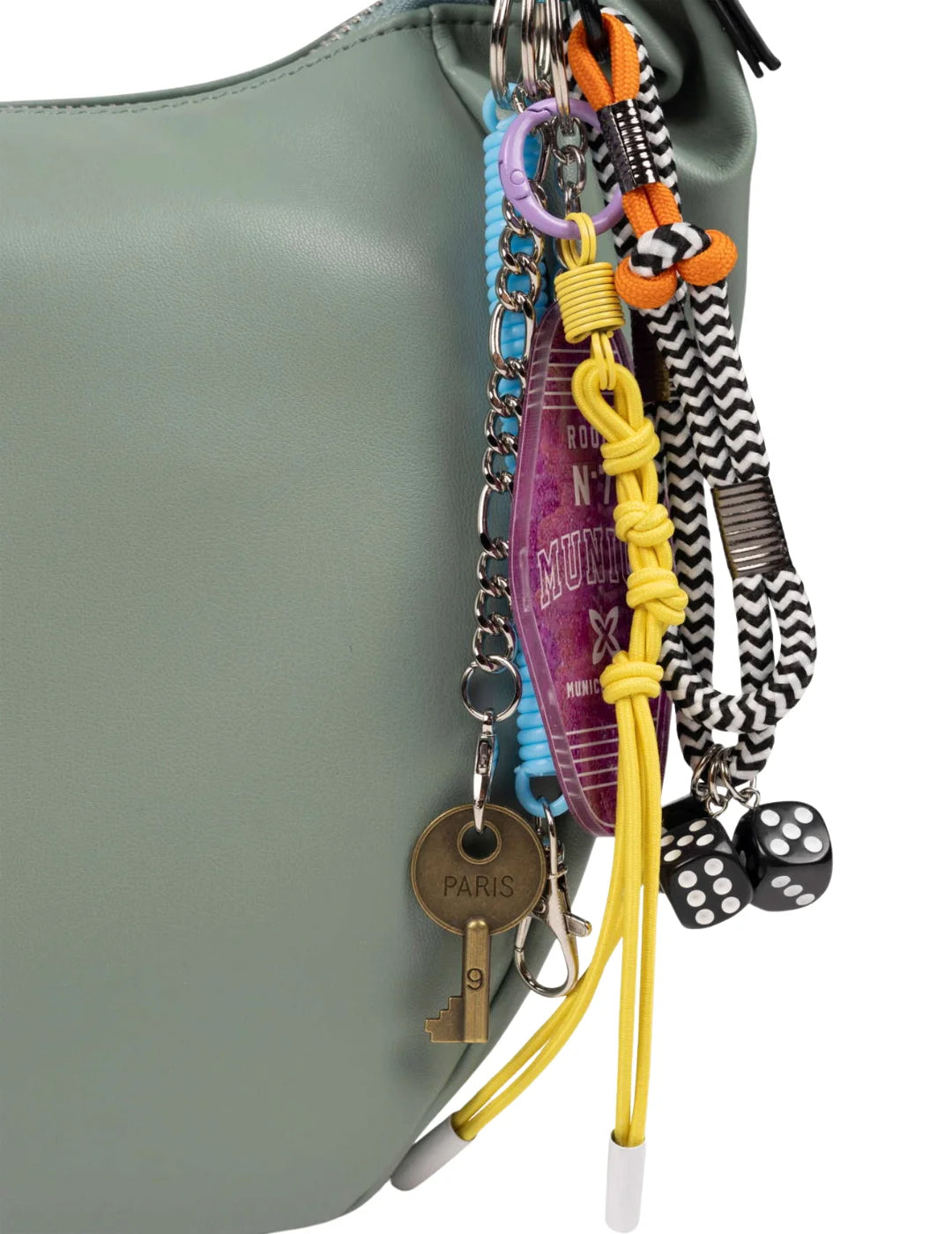 Bolso Hobo Munich Charms Verde Agua | Bicos de Fío