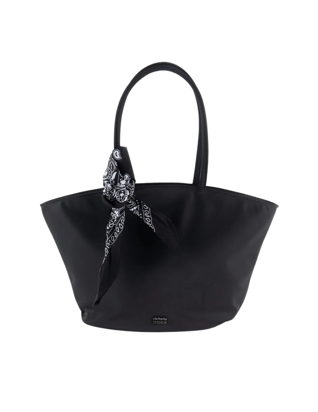 Bolso Shopper Nylon Bandana Victoria Negro | Bicos de Fío