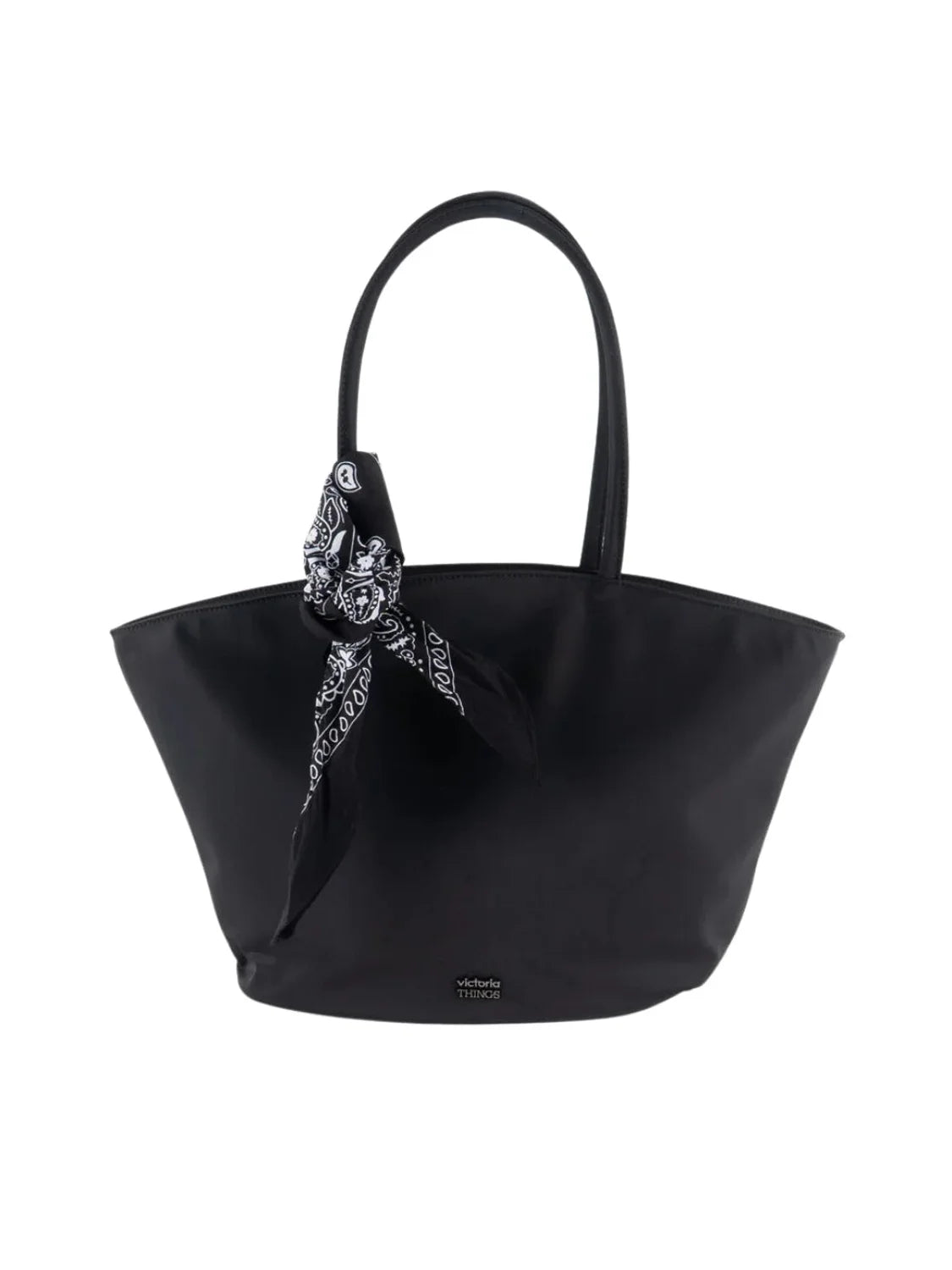 Bolso Shopper Nylon Bandana Victoria Negro | Bicos de Fío