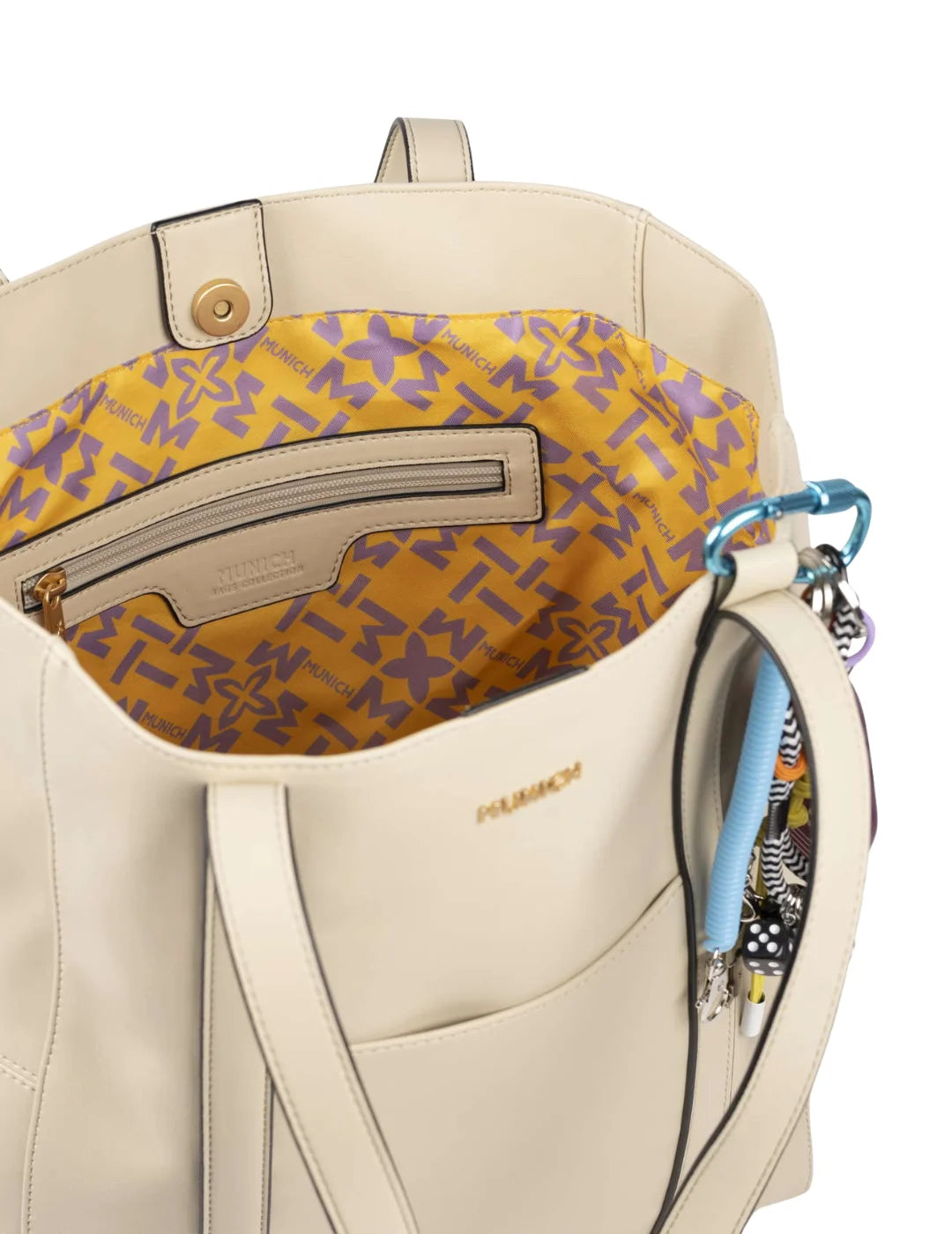 Bolso Shopper Munich Charms Crema | Bicos de Fío