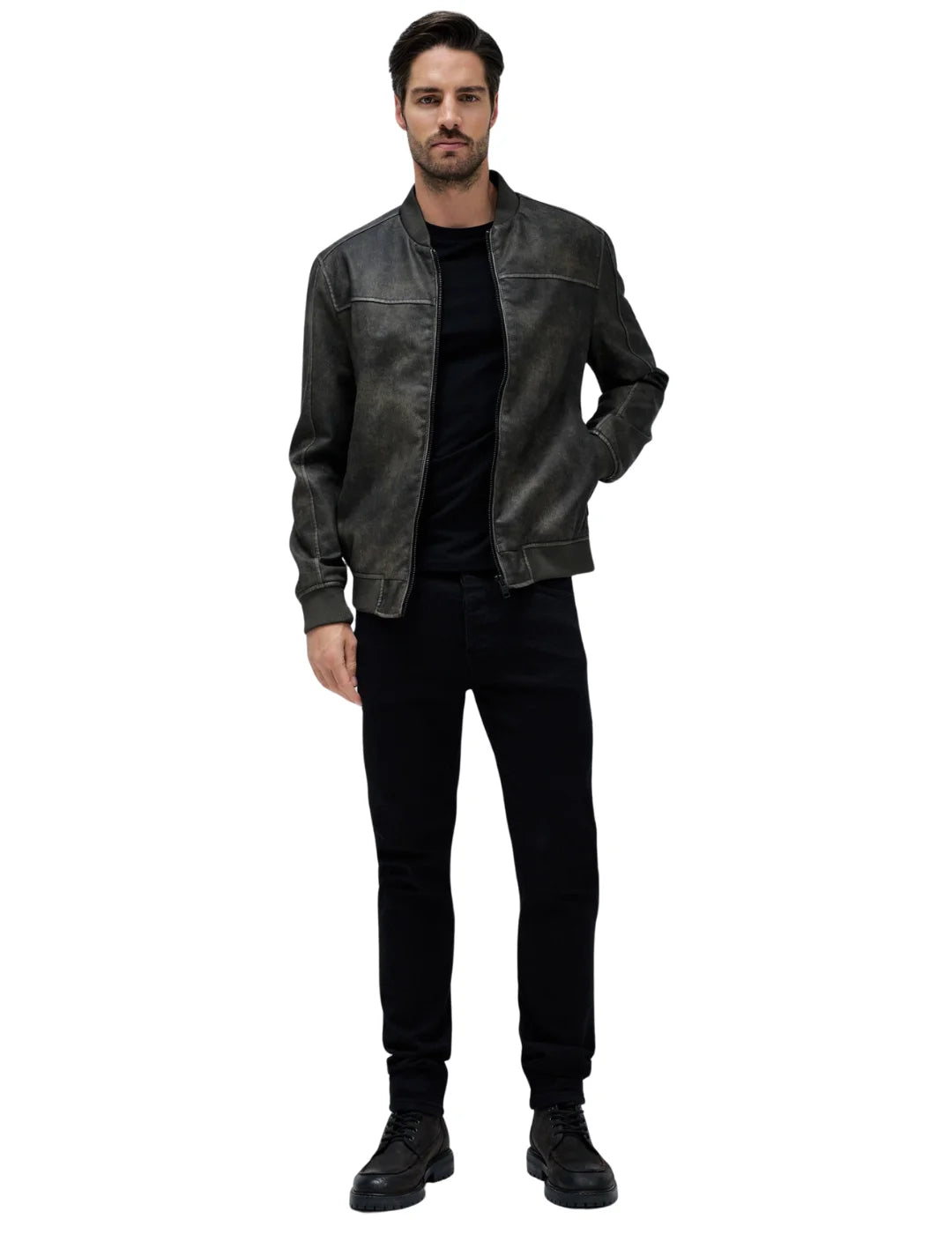 Bomber Cuero Sintético Salsa Jeans Marrón | Bicos de Fío