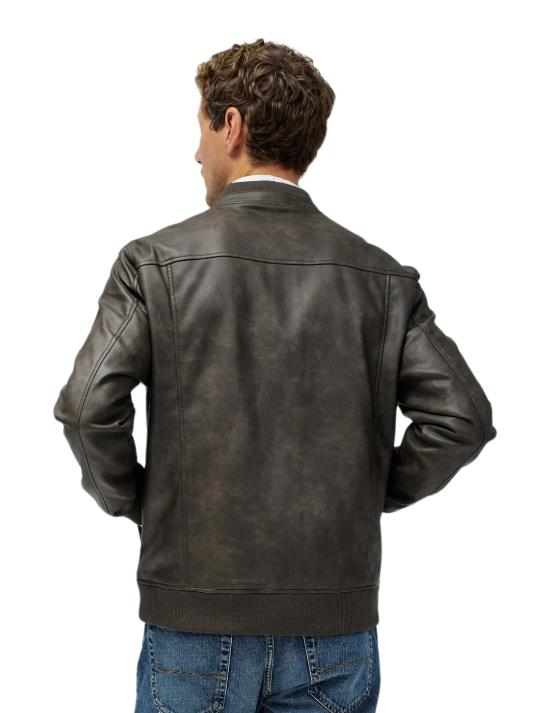 Chaqueta Bomber Efecto Piel Salsa Jeans Verde | Bicos de Fío