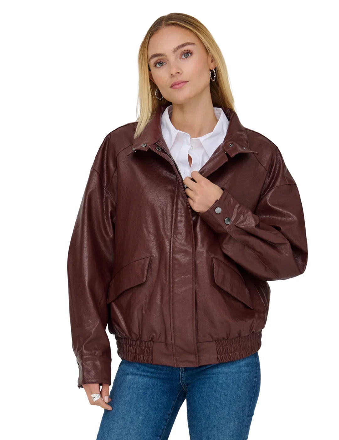 Bomber Polipiel ONLY Julia Granate | Bicos de Fío