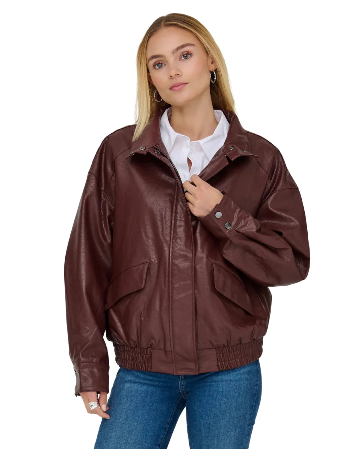 Bomber Polipiel ONLY Julia Granate | Bicos de Fío