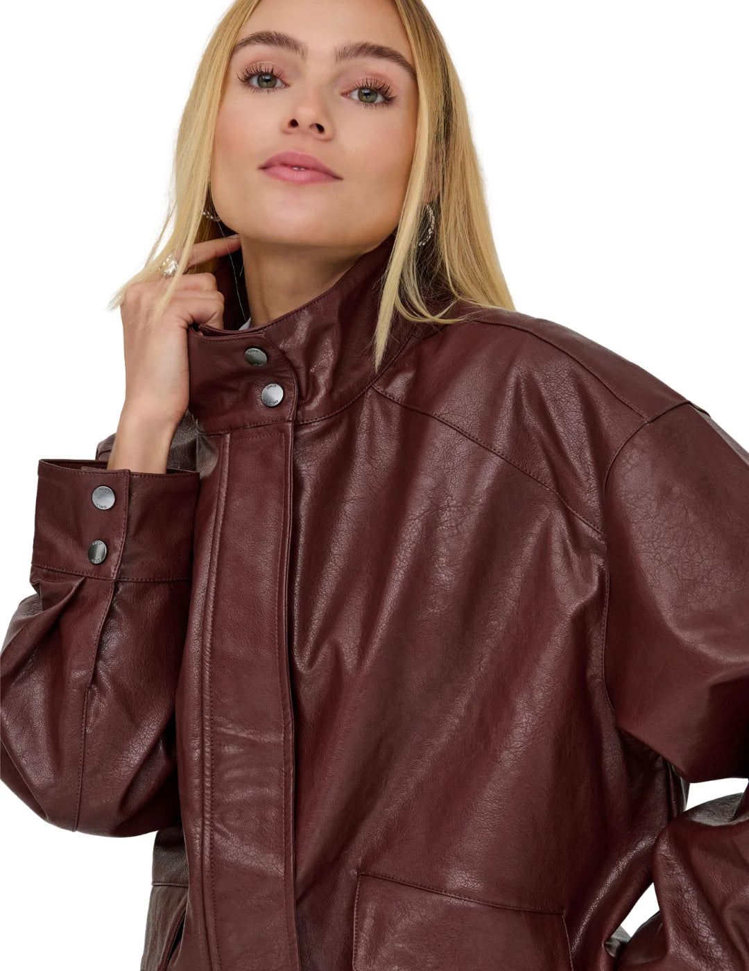 Bomber Polipiel ONLY Julia Granate | Bicos de Fío