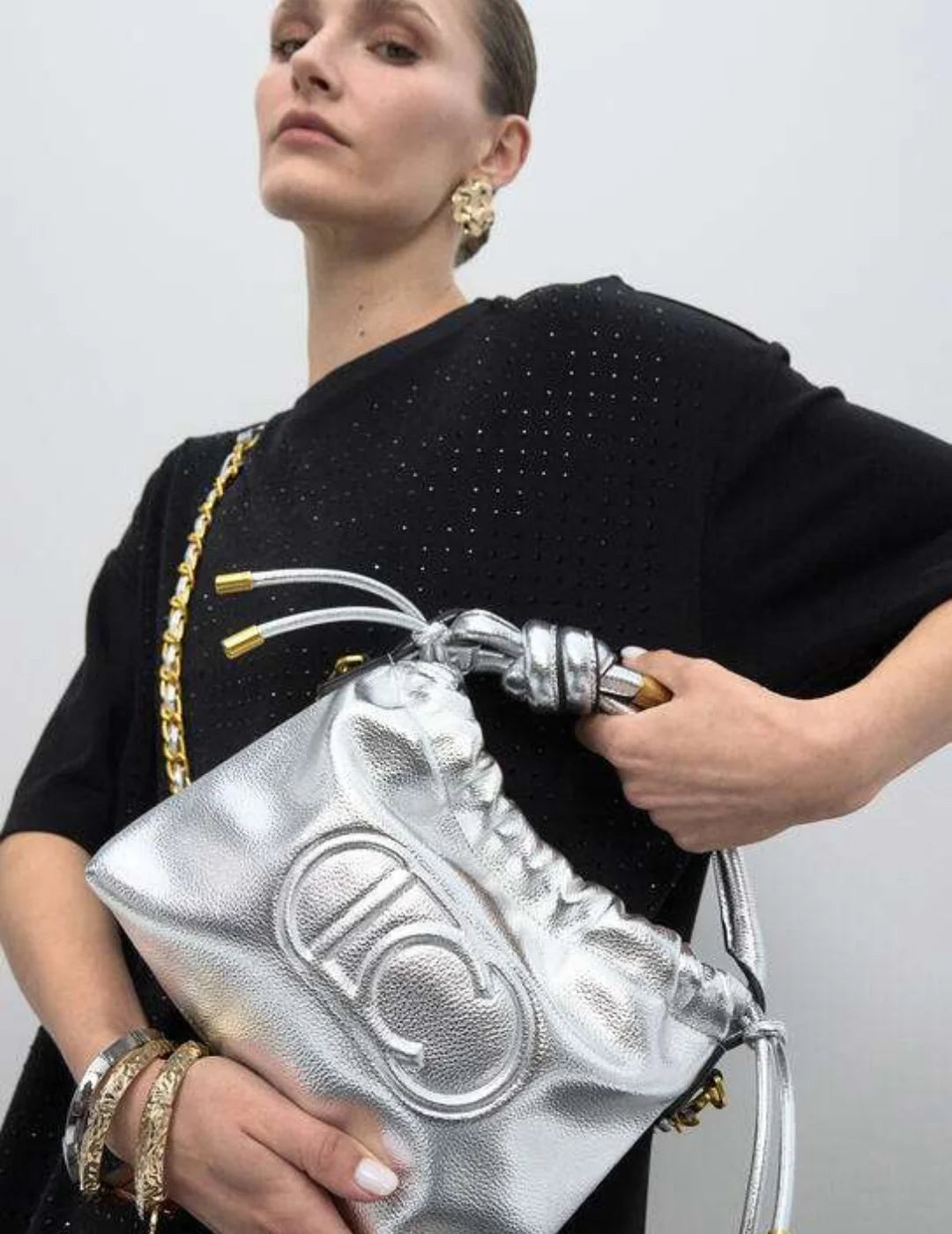 Bombonera Metalizada Lola Casademunt Plata | Bicos de Fío