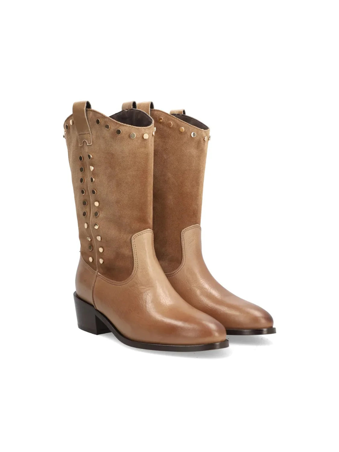 Botas Camperas ALPE Queens Tachas Marrón | Bicos de Fío