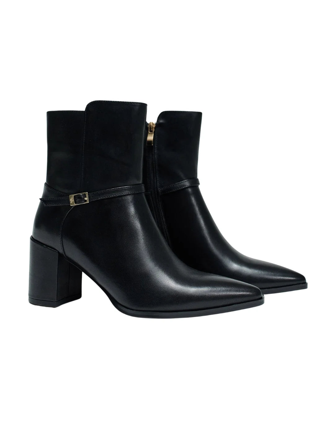 Bota Piel Hebilla Salsa Jeans Negro | Bicos de Fío