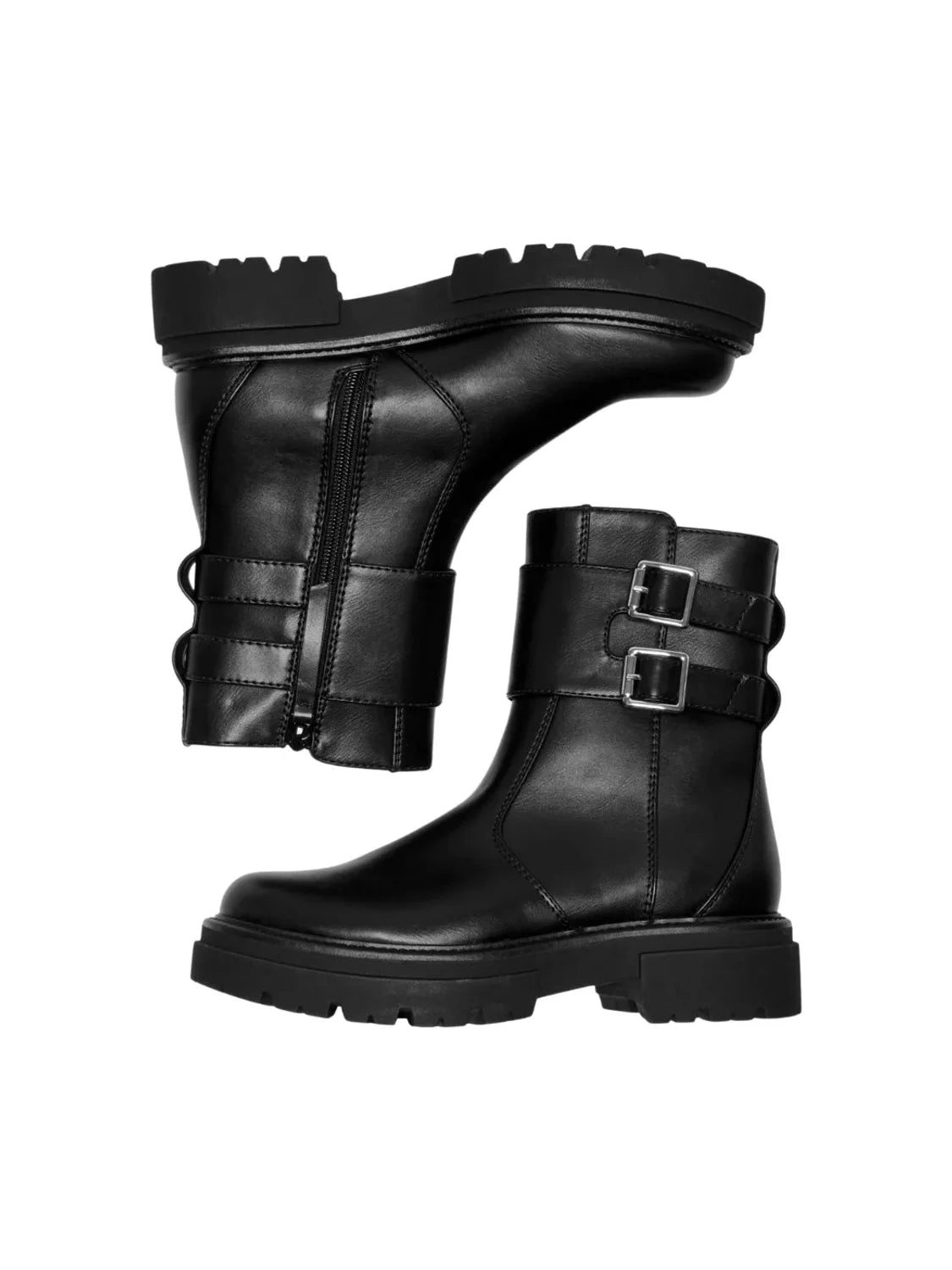 Bota Doble Hebilla ONLY Trinity Negro | Bicos de Fío